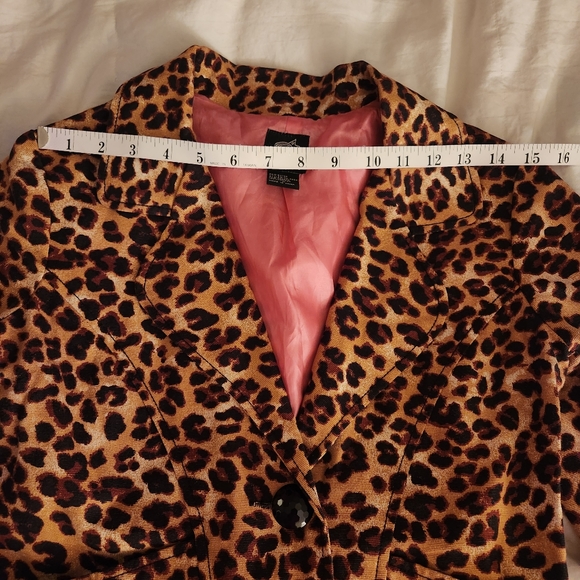 Dollhouse cropped jacket leopard printed 3/4 sleeves size M - Picture 3 of 9